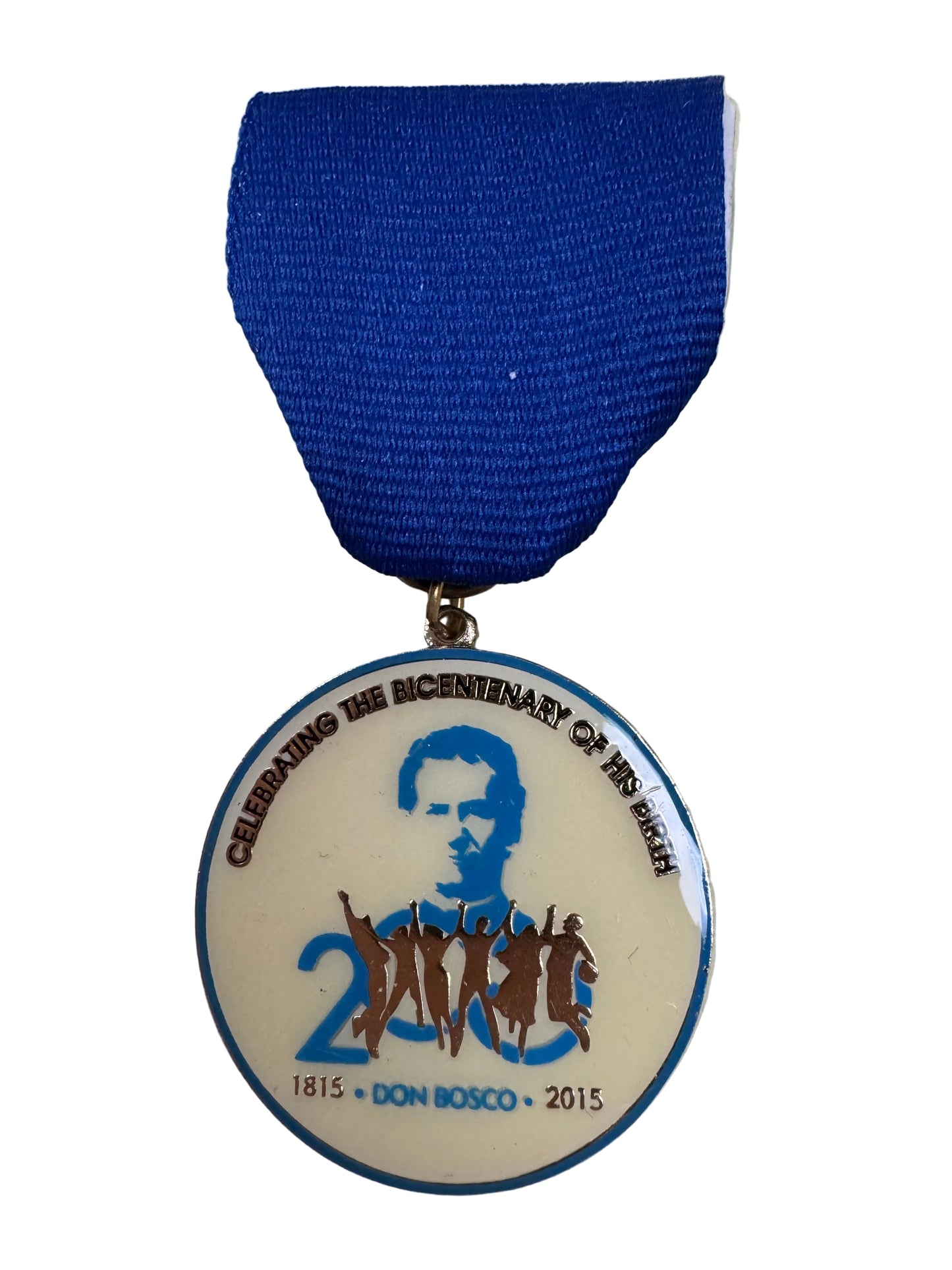 ST. JOHN BOSCO MEDAL 2016-Wht/ blue : 1"