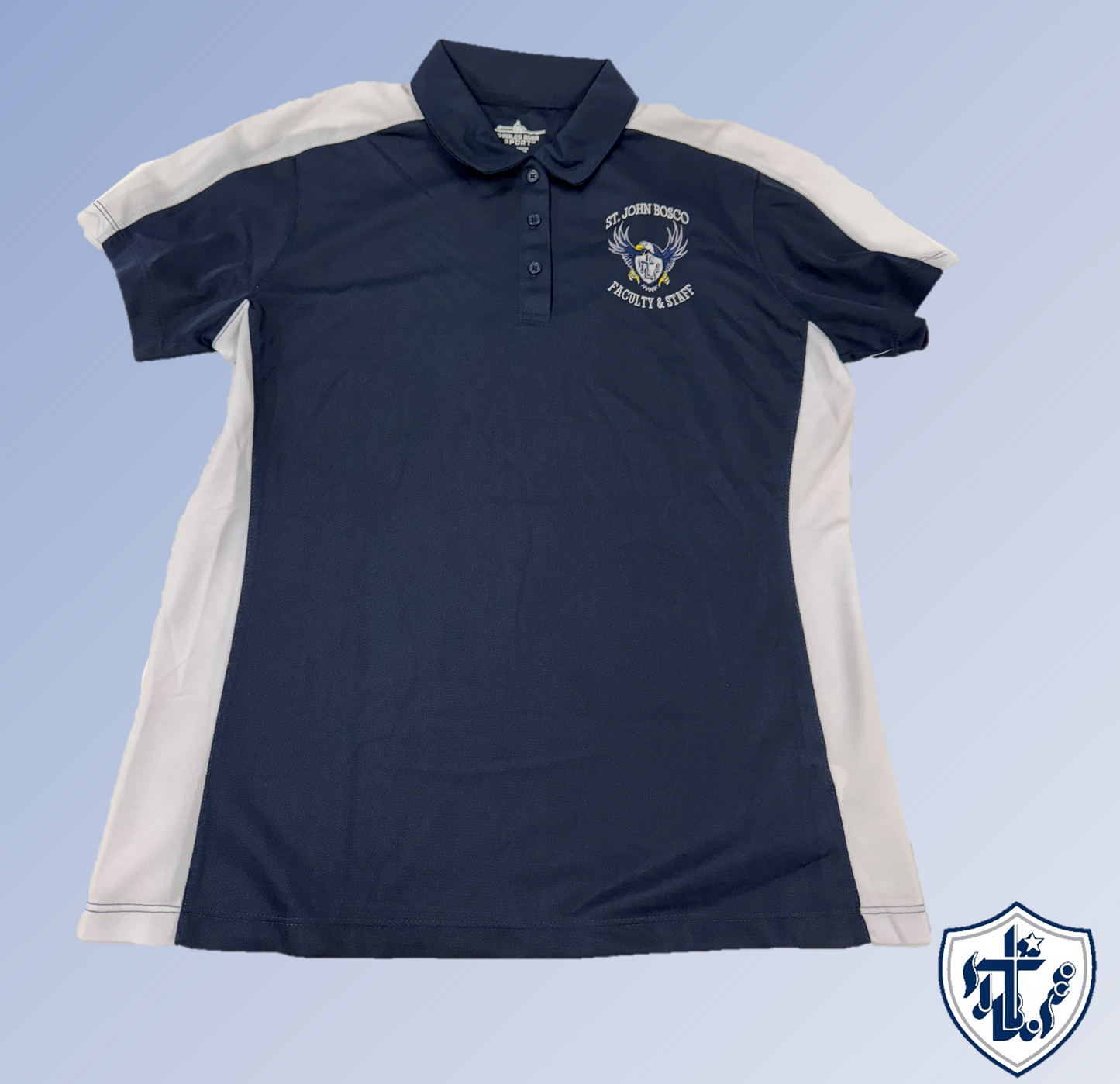 FACULTY & STAFF POLO-Nv/Wh : A2XL