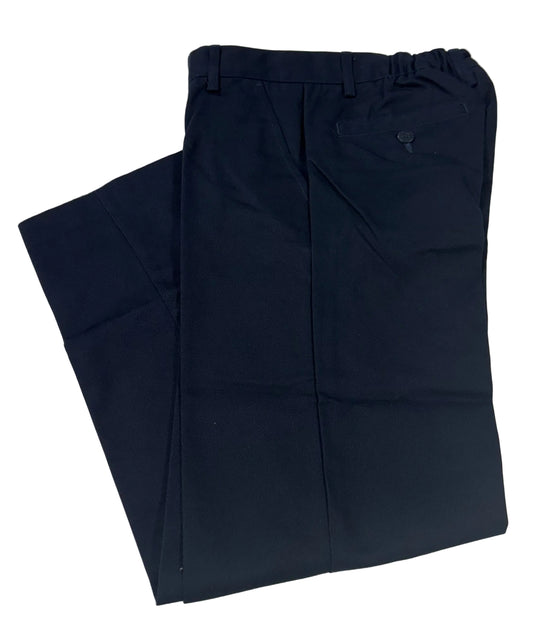 Flat Front Pants Boys Husky-Navy : 16H