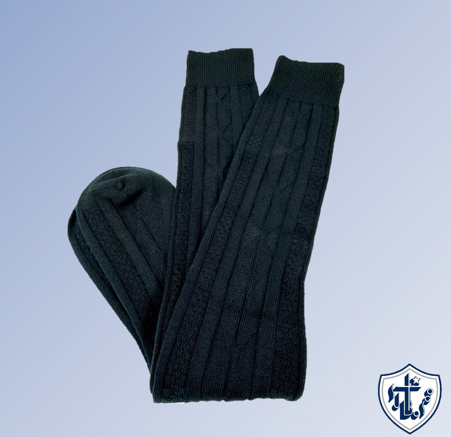 Knee High Cable Sock Med-NAVY : Med 4-6