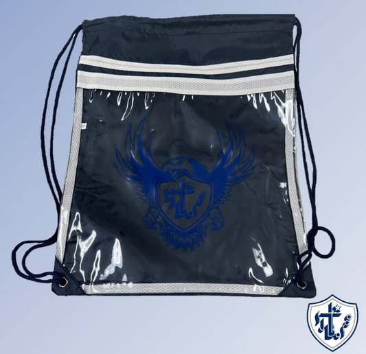 Mesh Drawstring Bag-navy : 13 1/2 X 16