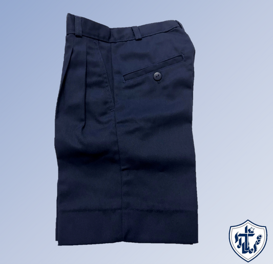 Pleated Shorts Boys Husky-Navy : 14H