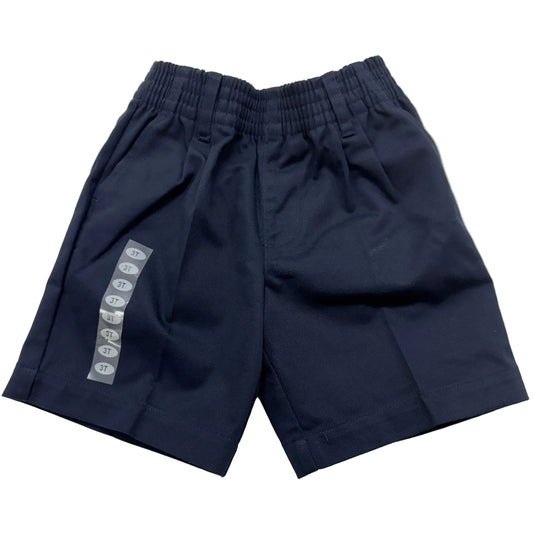 Flat Front pull on shorts Boys-Navy : 3T